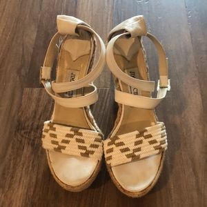 Jimmy Choo White espadrille wedge